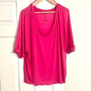 Dark Pink Free People Tee, NWT, Small (Runs Large)